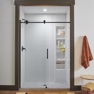 Wolf White Shiplap Shower Walls